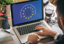 PC che mostra il logo GDPR