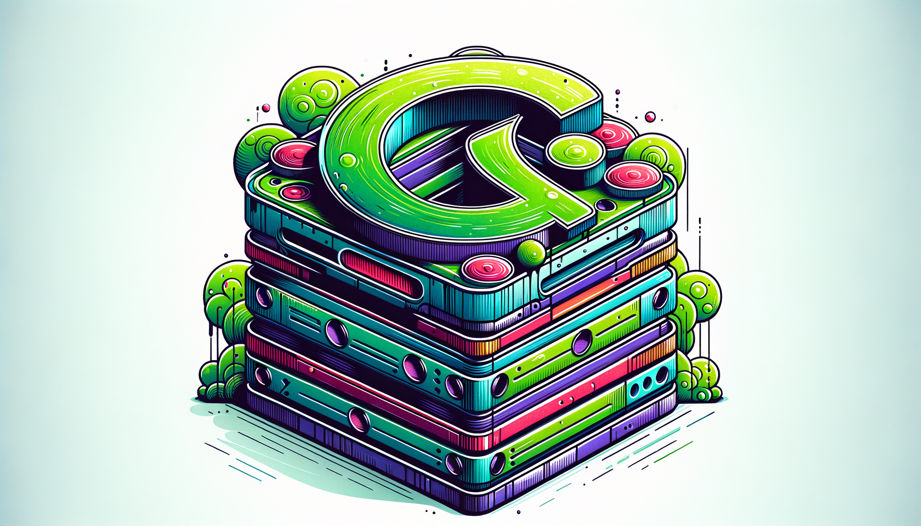 illustrazione di un hosting vps, un server diviso in blocchi